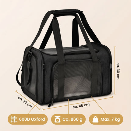 Cheqo® Draagtas Hond en Kat Zwart - Specs