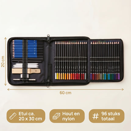 Cheqo Tekenset Set van 96-delig - Specs
