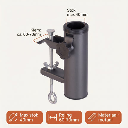 Cheqo® Parasolhouder voor Balkon - Specs