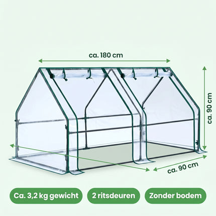 Cheqo® Kweekkas - Foliekas - Tuinkas - Broeikas - Plantenkas - Serre - Greenhouse - Walk-in Kas - voor Balkon en Tuin - met Ritsdeuren - Tomatenkas - Tomatenhuis - Moestuinkas - Plantenhuis - voor Groenten en Bloemen - Kruiden Kweken