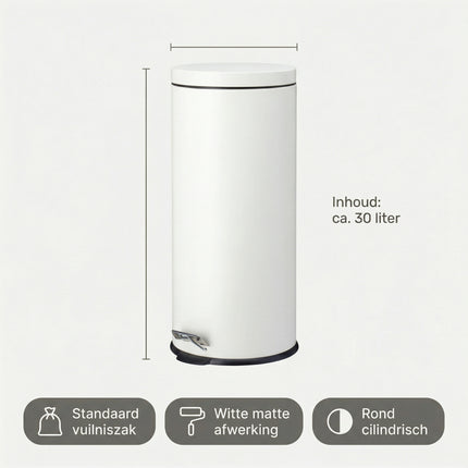 Cheqo Pedaalemmer RVS Wit Rond - Specs
