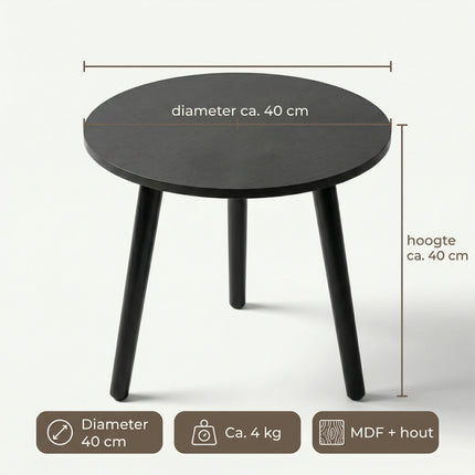 Cheqo Bijzettafel Zwart - Specs