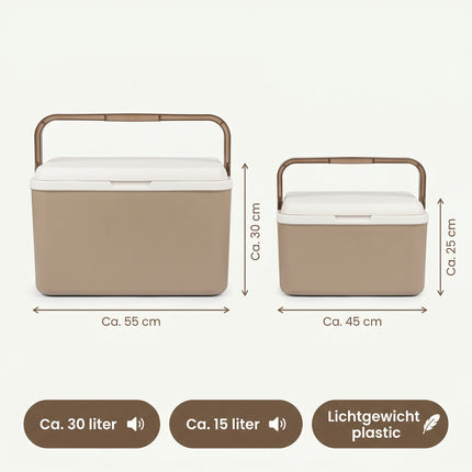 Cheqo® Koelbox Set Taupe 30+15L - Specs