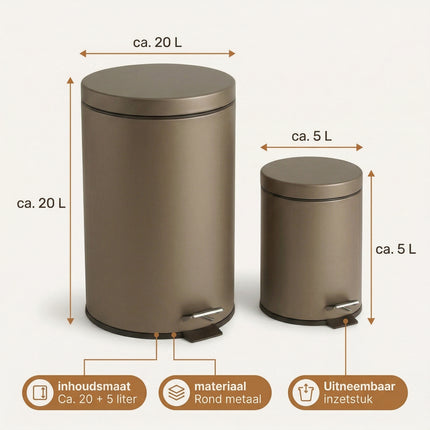 Cheqo® Pedaalemmer Set van 2 - Specs
