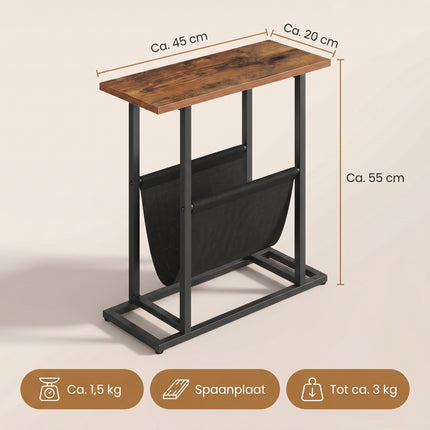 Cheqo Bijzettafel met Tijdschriftenhouder - Specs