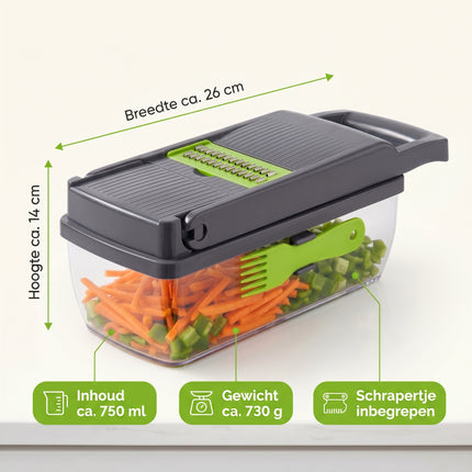 Cheqo® Groentesnijder Multifunctioneel met Opvangbak - Specs