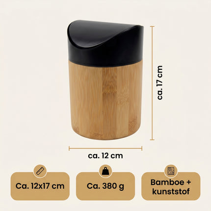 Cheqo Tafelafvalbak Mini Bamboe - Specs
