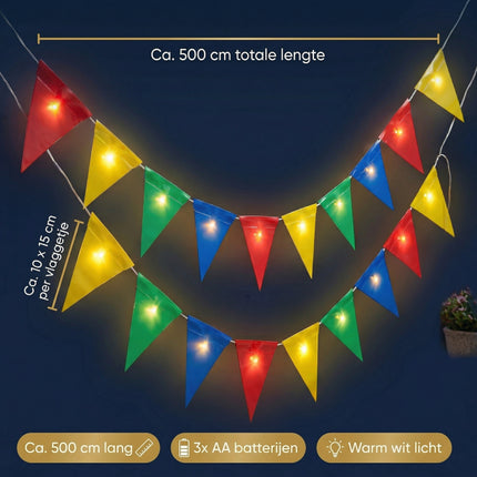 Cheqo® Vlaggenlijn met LED Verlichting - Specs