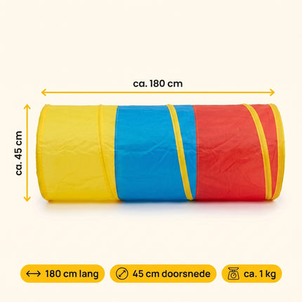 Cheqo® Speeltunnel Kruiptunnel Pop-Up Krabbeltunnel (ca. 180 cm lang, ca. 45 cm diameter) - Specs