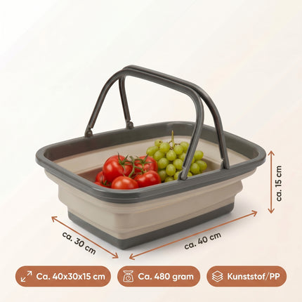 Cheqo® Opvouwbare Boodschappenmand - Inklapbare Mand met Handvat - Specs