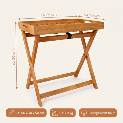 Cheqo® Bijzettafel Inklapbaar met Afneembaar Dienblad - Specs