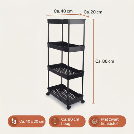 Cheqo Opbergtrolley 4-Laags - Specs