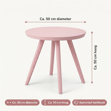 Cheqo® Kindertafel Rond Pastel Roze - Specs