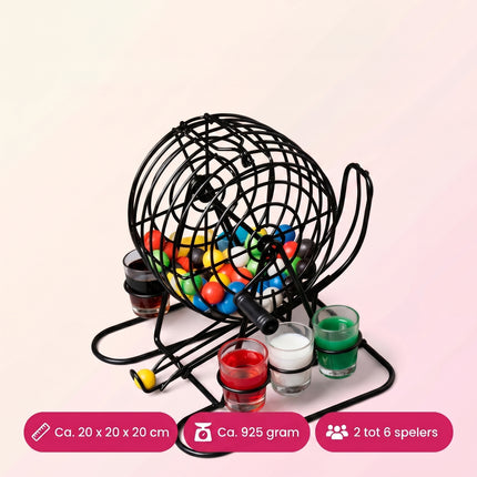 Cheqo® Bingo Drankspel met Shotglaasjes - Specs