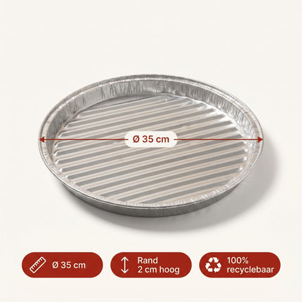 Cheqo® BBQ Grillschalen Set van 3 - 35 cm Aluminium - Specs