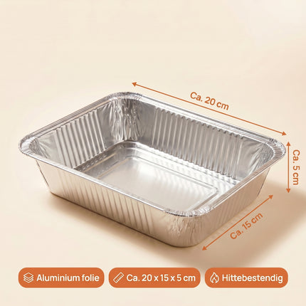 Cheqo® Aluminium Bereidingsbakjes Set van 5 - Specs