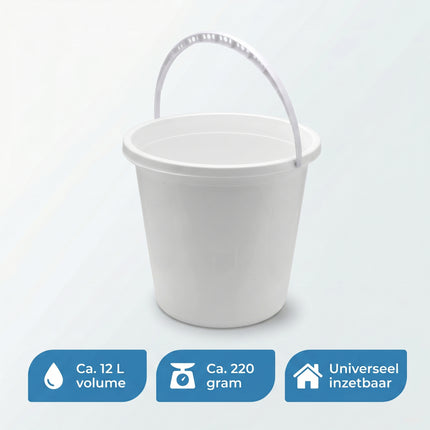 Cheqo® Emmer met Handvat 12L Wit - Specs