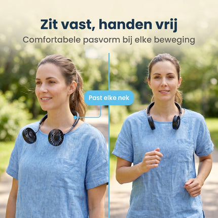 Cheqo® Nekventilator - Draagbare Ventilator - Halsventilator - Handsfree - USB Oplaadbaar - Bezwaarkiller