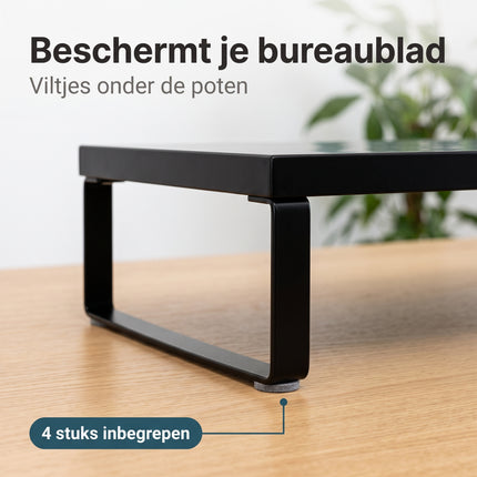 Cheqo® Monitorstandaard Zwart - Bezwaarkiller