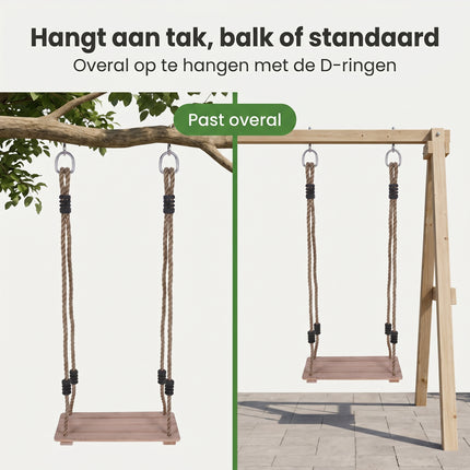 Cheqo® Houten Schommel Kinderschommel - Bezwaarkiller