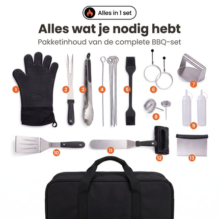 Cheqo BBQ Accessoires Set 24-delig - Bezwaarkiller
