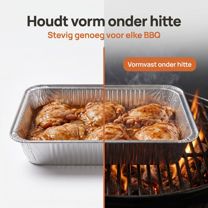 Cheqo® Aluminium Bereidingsbakjes Set van 5 - Bezwaarkiller