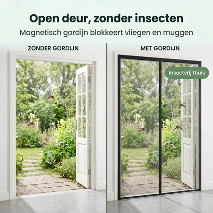 Cheqo® Deurgordijn Vliegengordijn Magnetisch - Bezwaarkiller