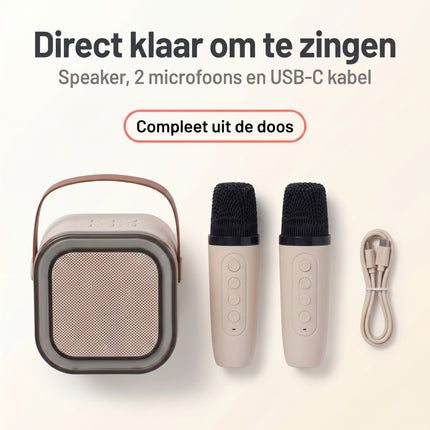 Cheqo® Karaoke Set - Draadloos - Microfoon - Bluetooth - voor Kinderen - Bezwaarkiller