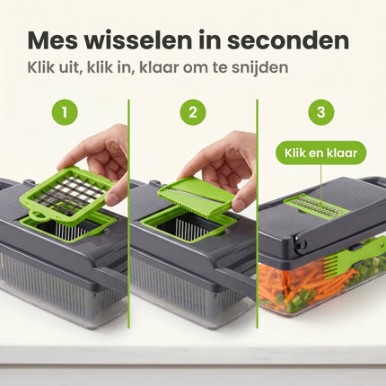 Cheqo® Groentesnijder Multifunctioneel met Opvangbak - Bezwaarkiller