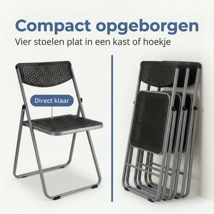 Cheqo® Klapstoelen Set van 4 - Bezwaarkiller