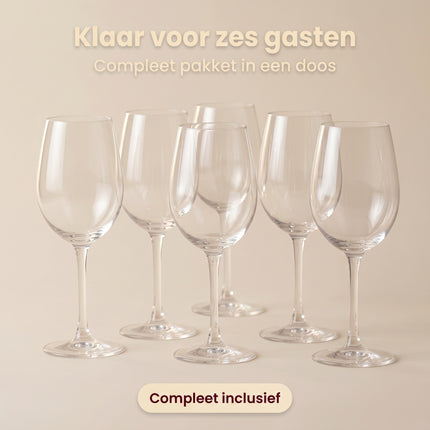 Cheqo® Wijnglazen Set van 6 Stuks - Bezwaarkiller