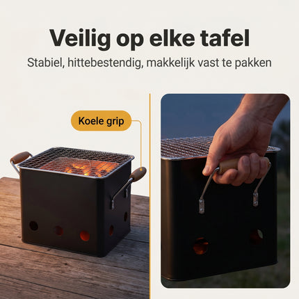 Cheqo BBQ Kubus Mini-Barbecue Tafelbarbecue - Bezwaarkiller