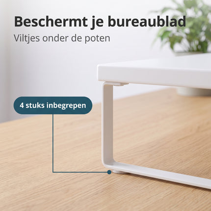 Cheqo® Monitorstandaard Wit - Bezwaarkiller