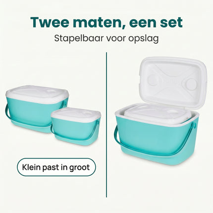Cheqo® Koelbox Set Groen 30 + 15 liter - Bezwaarkiller