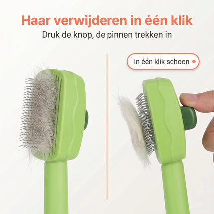 Cheqo Hondenborstel Kattenborstel Zelfreinigende Slickerborstel - Bezwaarkiller