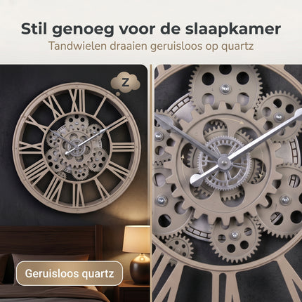 Cheqo® Wandklok met Roterend Uurwerk - Bezwaarkiller
