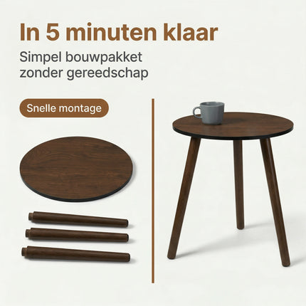 Cheqo Bijzettafel Walnoot - Bezwaarkiller