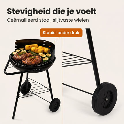 Cheqo® Houtskoolbarbecue 43x70 cm Zwart - Bezwaarkiller