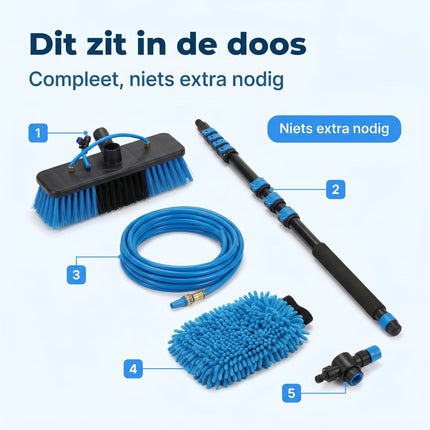 Cheqo® Autowasborstel Telescopisch - Waterbezem Set - Bezwaarkiller