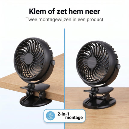 Cheqo® Mini Ventilator met Clip - Bezwaarkiller