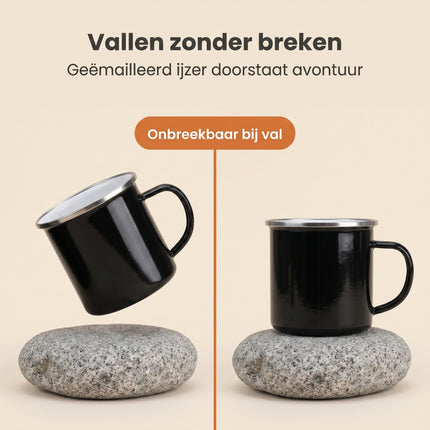 Cheqo® Emaille Mok Set van 2 - Bezwaarkiller