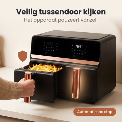 infographic-6: Dual airfryer 9 liter rose gold