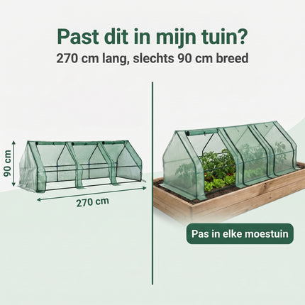 Cheqo Kweekkas Tunnelkas 3 Deuren 270x90x90 - Bezwaarkiller