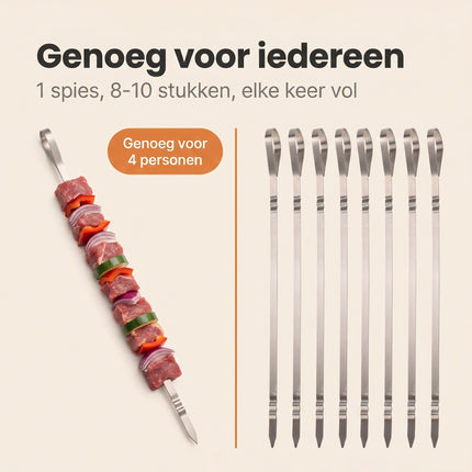 Cheqo® BBQ Spiezen Set van 8 - Bezwaarkiller