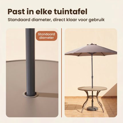 Cheqo Tuinparasol Stokparasol Taupe 230x220 cm - Bezwaarkiller