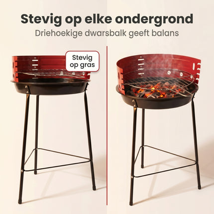Cheqo® Houtskool Barbecue Ronde 3-Poot 33 cm - Bezwaarkiller