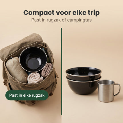 Cheqo Campingschalen Set van 2 Emaille - Bezwaarkiller