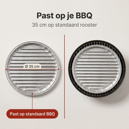 Cheqo® BBQ Grillschalen Set van 3 - 35 cm Aluminium - Bezwaarkiller