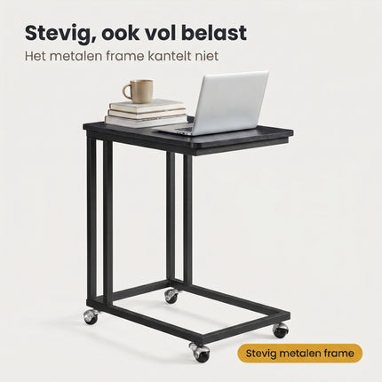 Cheqo® Bijzettafel op Wieltjes C-Vorm - Bezwaarkiller