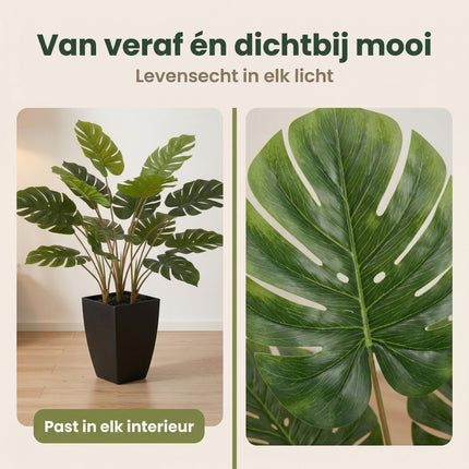 Cheqo® Kunstplant Monstera met Pot - Bezwaarkiller
